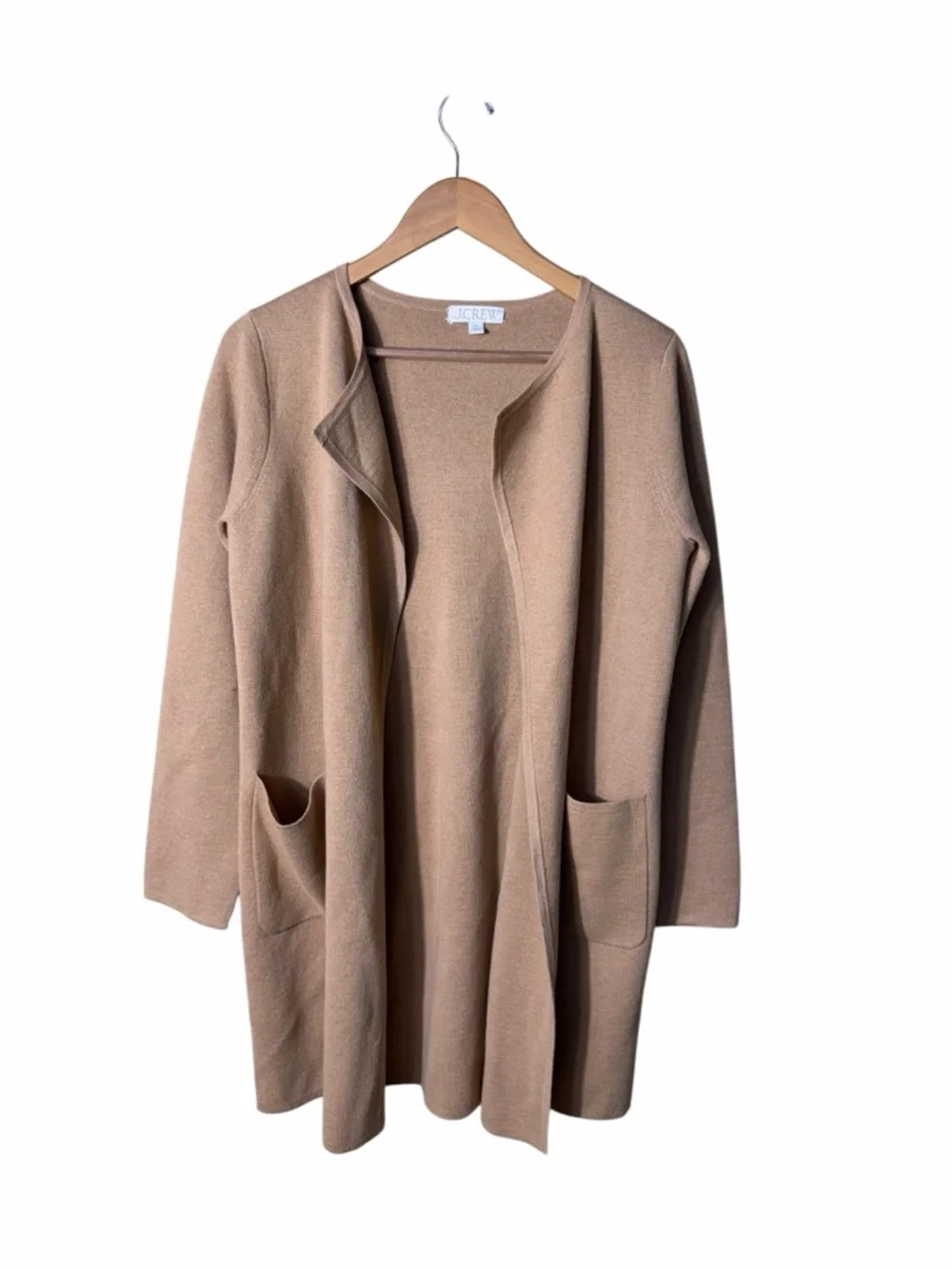 J. Crew Shawl Collar Sweater Blazer Tan Size XS Minimalist